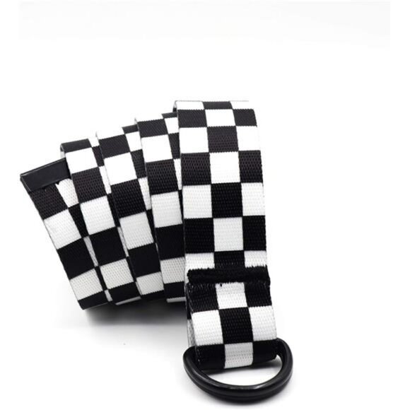 Canvas web belt double d ring buckle adjustable casual belt for jeans shorts pan - Picture 3 of 7